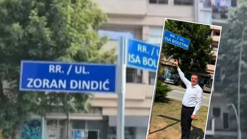 Akademik Gima i VV’së del vec me shenjën e rrugës ‘Isa Boletini’, atë të ‘Zoran Djindjic’ ngjitur e harroi