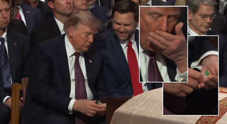 Trump bëhet viral në funeralin e Lindsey Graham, momenti kur i ofron J.D. Vances bonbone ‘Tic Tac’